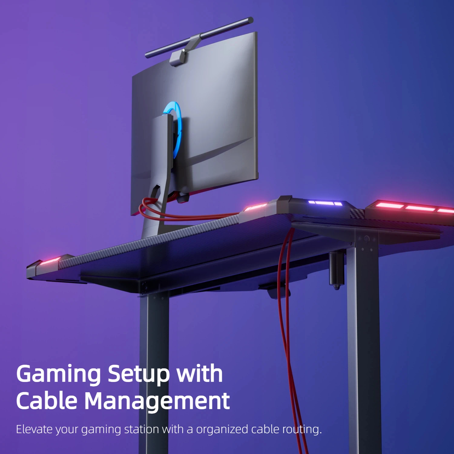 Electric Height Adjustable LED Gaming Desk 5