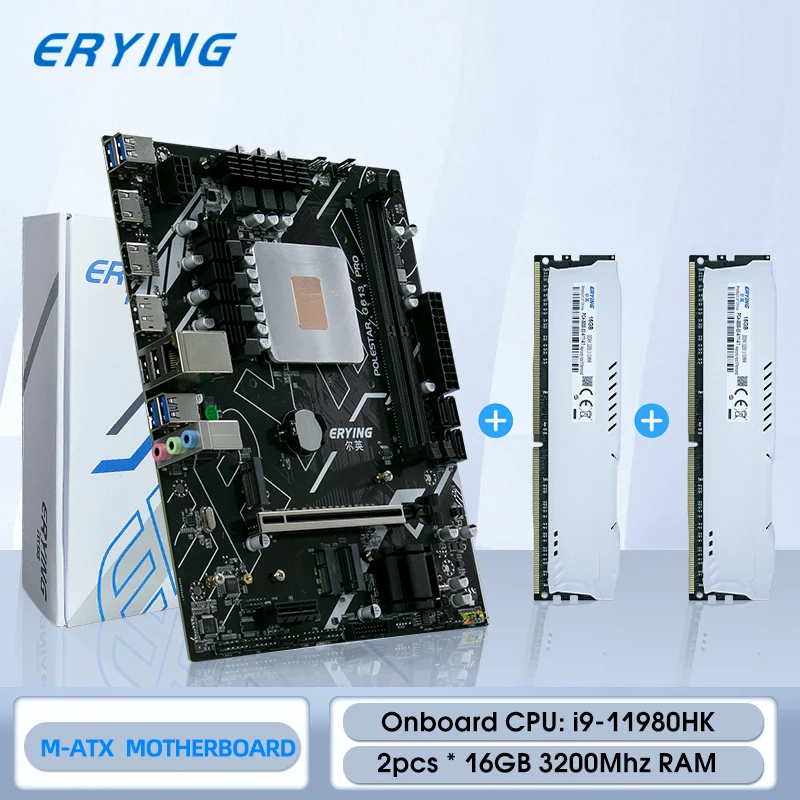 ERYING Gaming PC Motherboard Kit i9 with Onboard CPU i911980HK i9