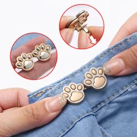2Pcs Cat Paw Shaped Adjustable Jean Button Waist Buckle Snap Pants Buckle Extender Replacement Jeans Button Attacher Pins 2