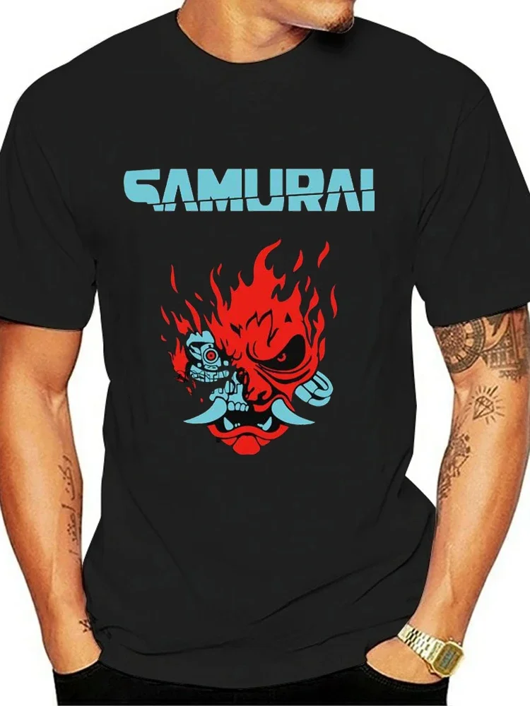 Klasický intage samuraj retro japonský herní 2077 umění hra T košile  tees harajuku tees  pouliční oblečení