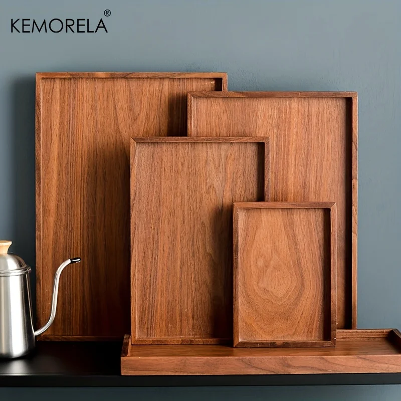 1PCS Retro Wooden Storage Tray Home Kitchen