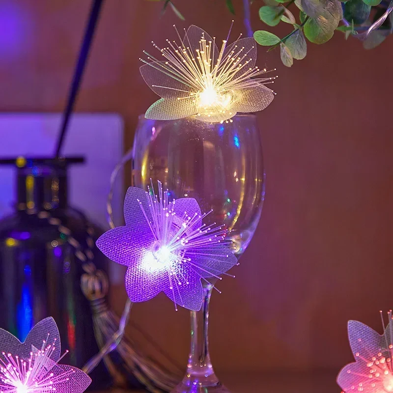 2/3M LED Fiber Optic Fairy Light Battery-operated Garland Christmas Decoration Party New Year's Decor Artificial Flowers Festoon — view 6