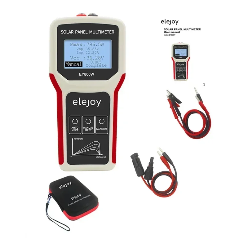 EY800W LCD Photovoltaic Panel Multimeter Auto/ Manual MPPT Solar Panel MPPT Tester Voltage Testing Tool 800W 35A