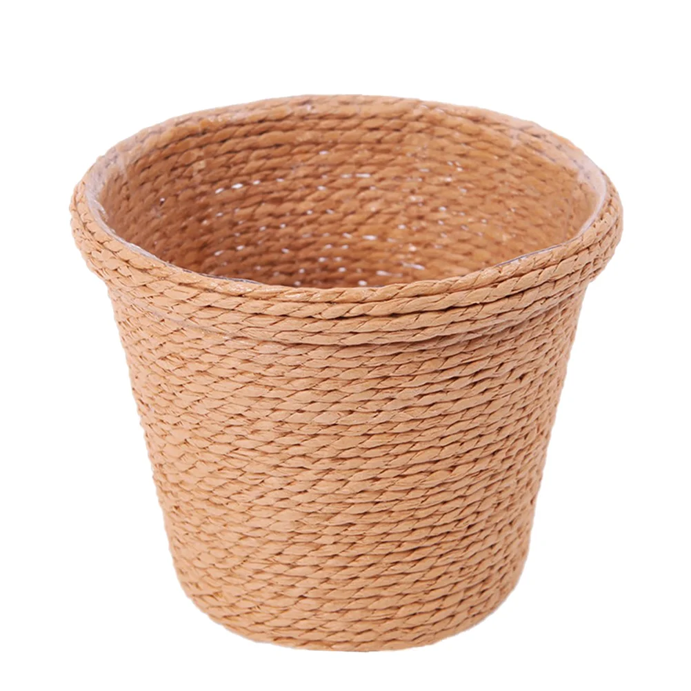 

Seagrass Basket Multipurpose Flower Pot Planter Planter Basket Hand Woven Belly Basket Woven Containers for Office ( Khaki )