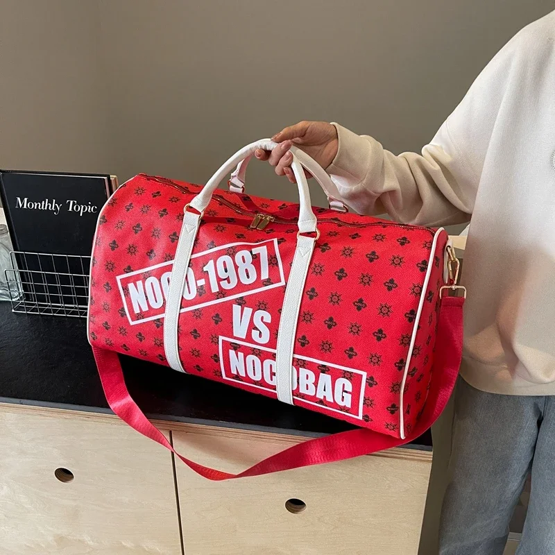 

Новинка 2024, модная и Минималистичная дорожная сумка, Высококачественная вместительная сумка из искусственной кожи на молнии с надписью