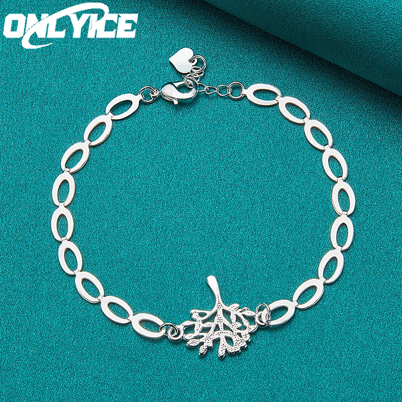Hot 925 Sterling Silver Bracelets For Women Fashion Exquisite Tree of Life Pendant Chain Wedding Party Christmas Gifts Jewelry