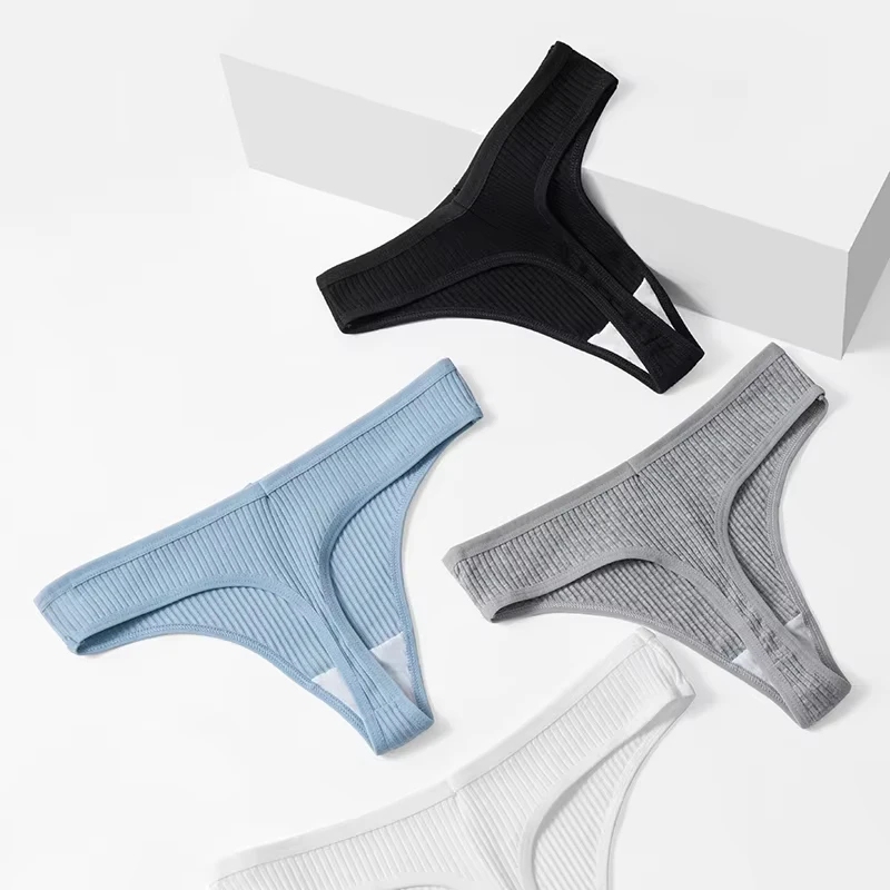 Women Panties 10PCS/Set Cotton Striped Underwear Sexy Sports Thongs Lingerie Soft Comfortable G-Strings Hot T-Backs