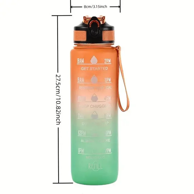 Gradient Color 1000ml Large Capacity Outdoor Sports Plastic Cup, Bouncing Suction Nozzle, Space Cup 4