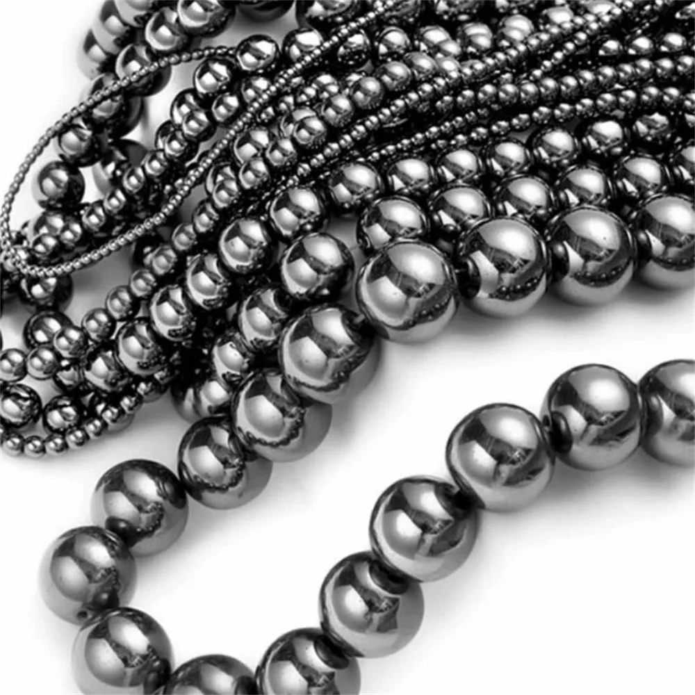 Natural stone beads Natural Stone Hematite Round Beads 6-10mm Non Magnetic Black Gallstone Beads Jewelry DIY Accessories