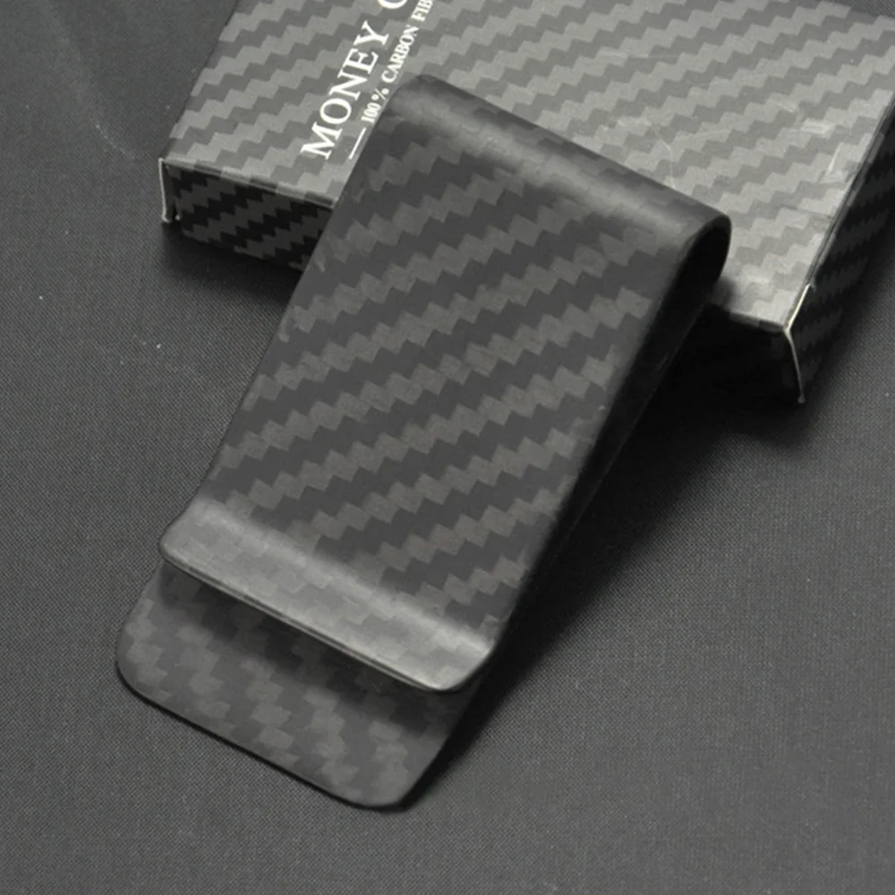 Durable Lightweight Forged Carbon Fiber Money Clip RIFD Blcoking Card Holder Wallet for men 2
