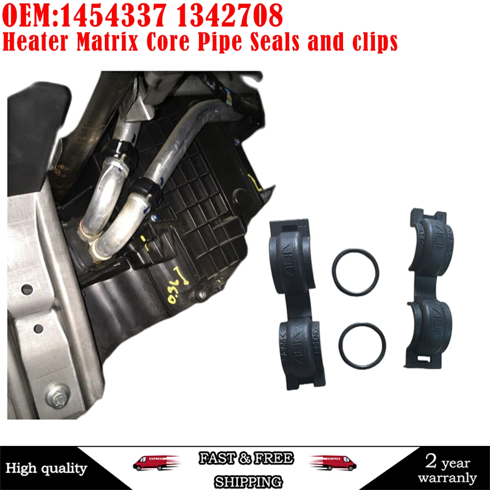 1454337 1342708 Heater Matrix Core Pipe Seals and clips FOR Ford C-Max  Focus Mk2 Mk3 Kuga Mk1 Heat Air Cond Internal Clip