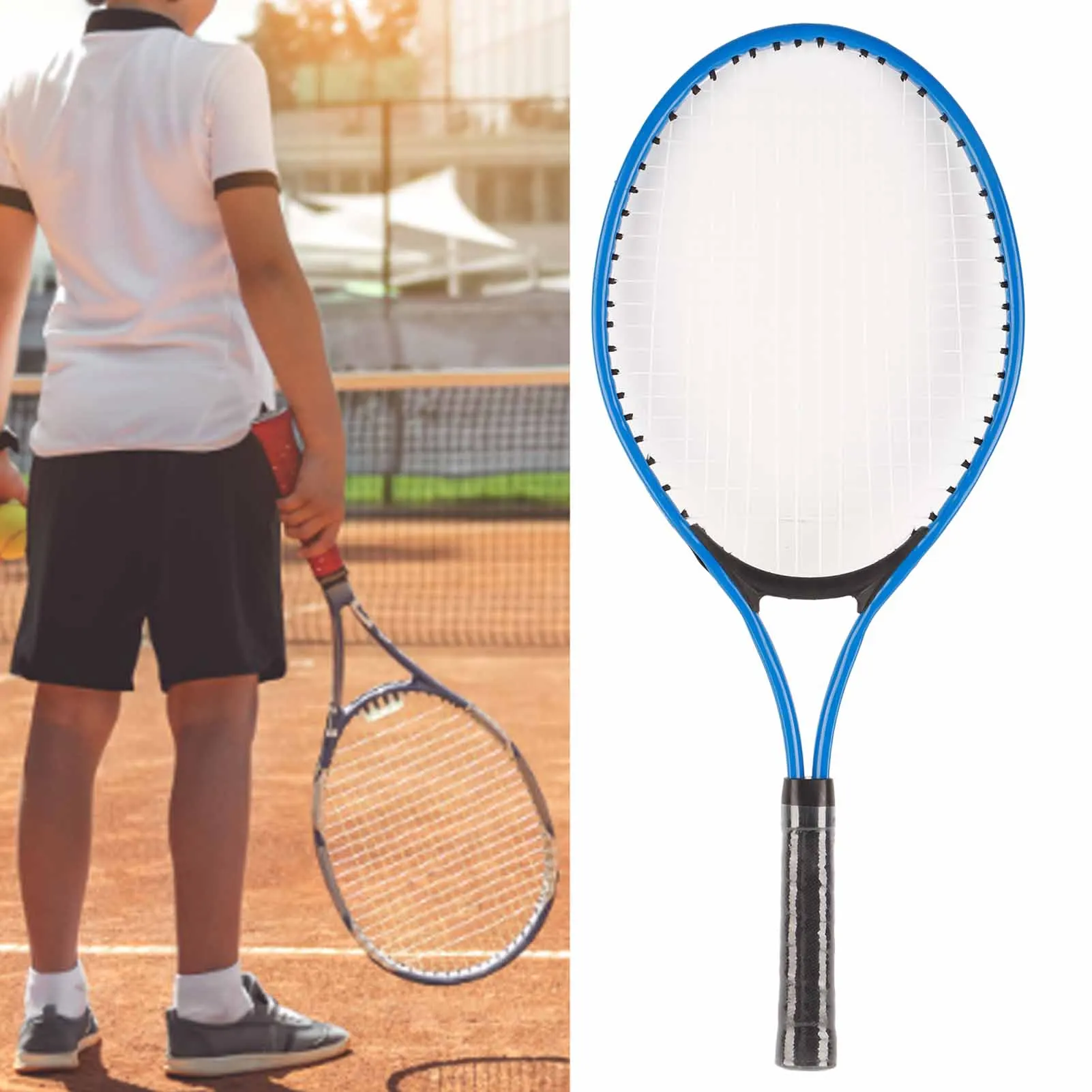 Kids Tennis Racket Junior Tennis Racquet Shock Absorbing Professional Iron Frame Children Training Racquet with Carry Bag