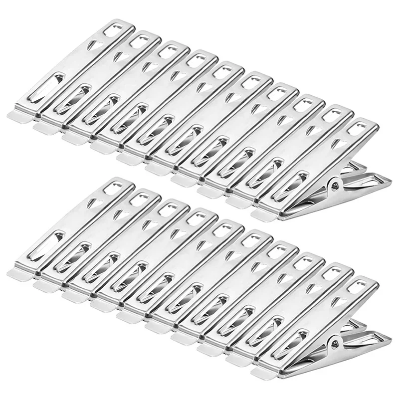 Stainless Steel Clothespins 10Pcs Stainless Steel Clothes Pegs Heart Shape Metal Laundry Clothes Clips Peg Multifunction Clothespins with Strong Clamp