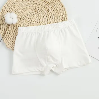Boys Cotton Boxer Briefs – White Underwear Shorts 1