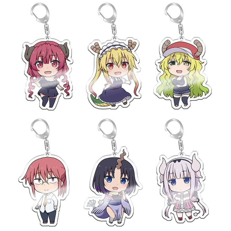 Miss Kobayashi's Dragon Maid Keychain Double Sided Acrylic Cartoon Key