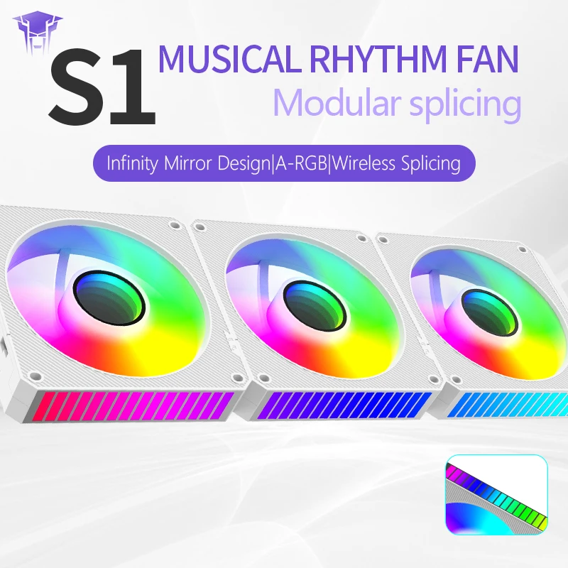 Modular Splicing Chassis Fan s1 Argb Sincronizado Pickup Light Bar Computador Desktop 120 mm