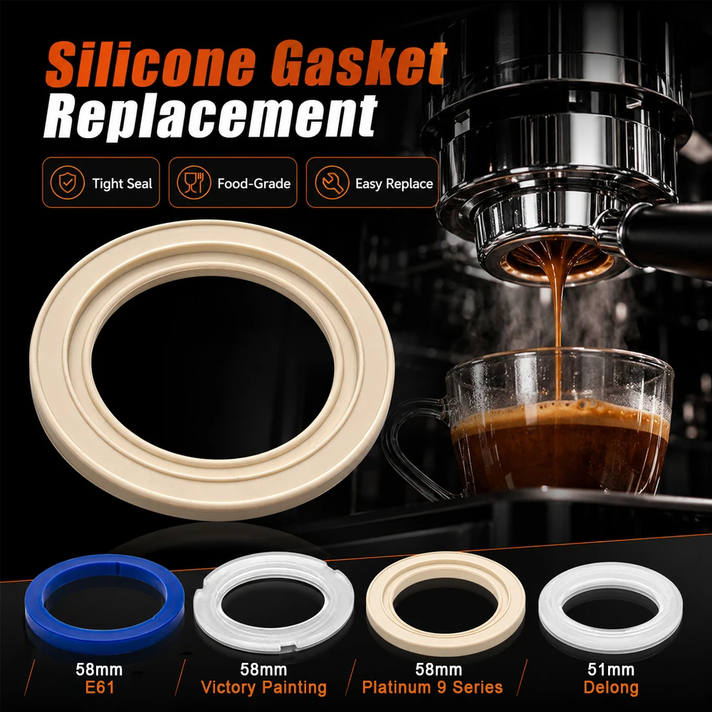 OANKR Coffee Machine Sealing Ring Accessories Silicone Rubber Ring for Barsetto 58mm/De'Longhi 51mm/Breville 58mm Sealing Ring
