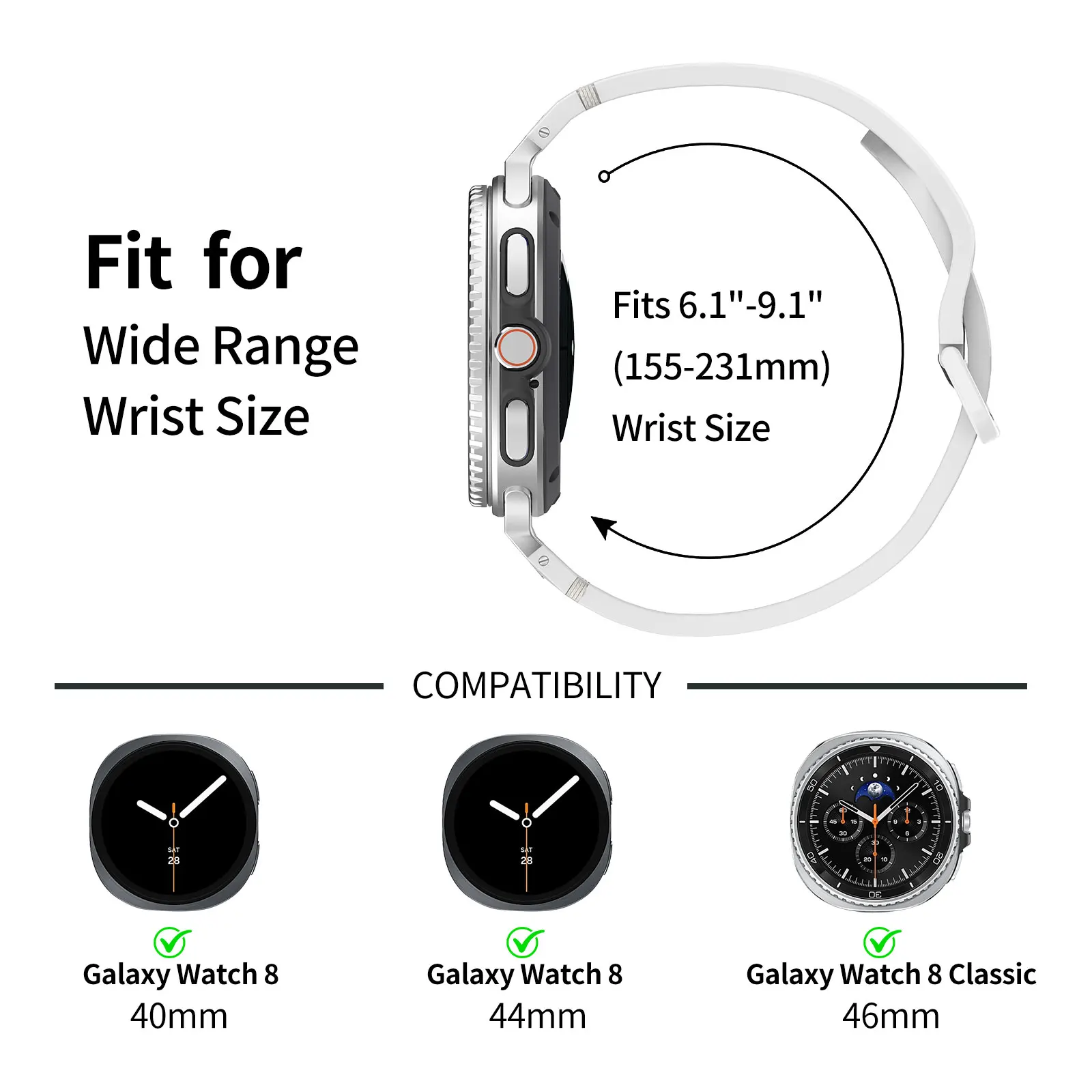 รูปสินค้า สายซิลิโคนและสแตนเลสสำหรับ Samsung Galaxy Watch 8