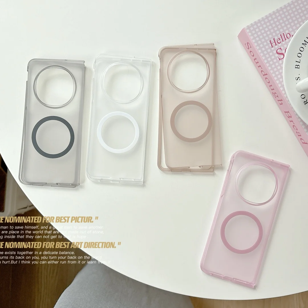 Ultra Thin Matte Magnetic Phone Case with Frosted Clear Hard Back Cover