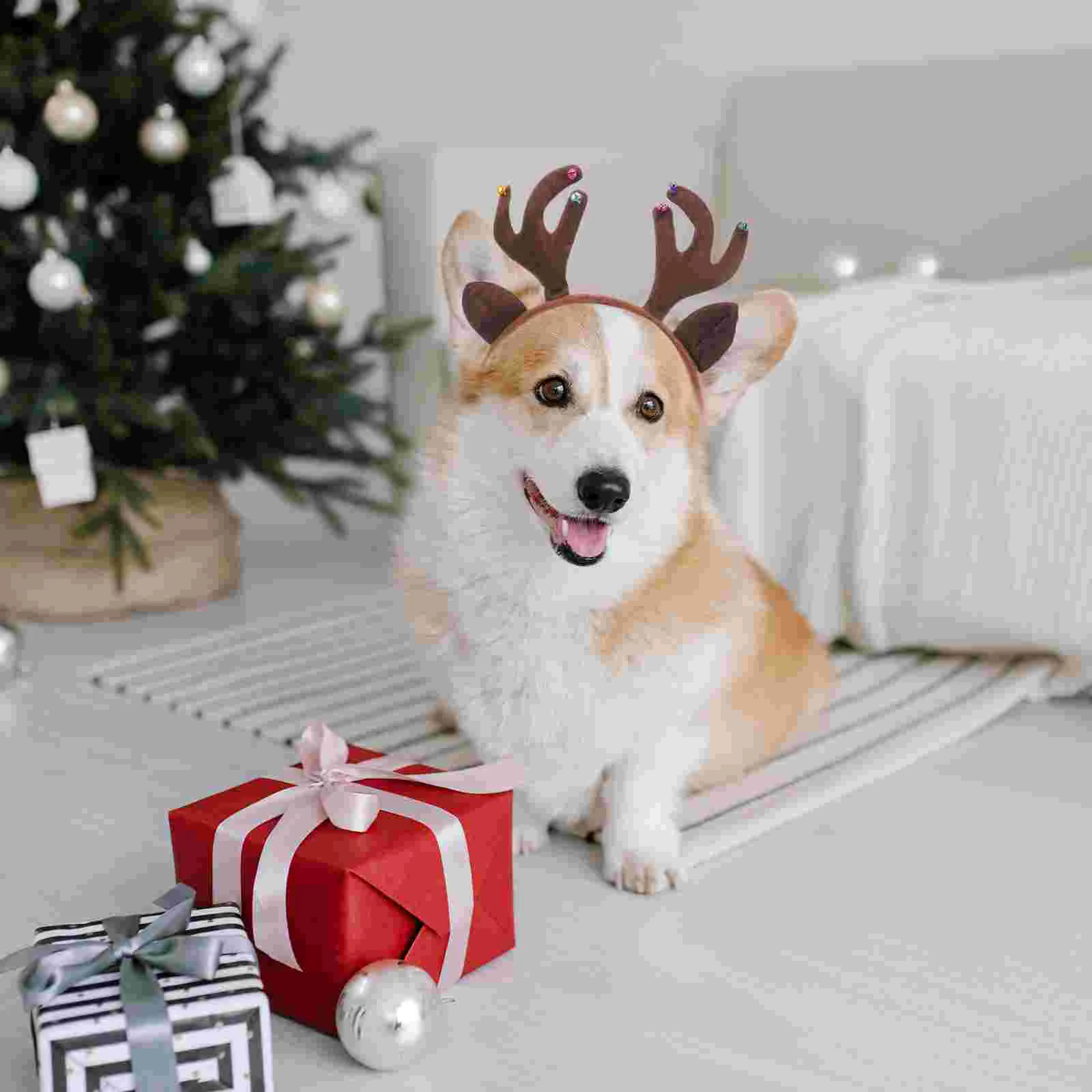 

Hairpin Christmas Pet Headband Deer Antlers Grooming Accessories Plush Lightweight Clasps