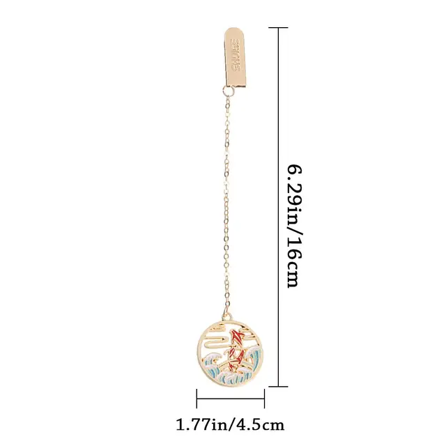 Retro Chinese Style Astronaut Tassel Red-crowned Crane Pendant Personality Book Clip Bookmark Pagination Mark 5