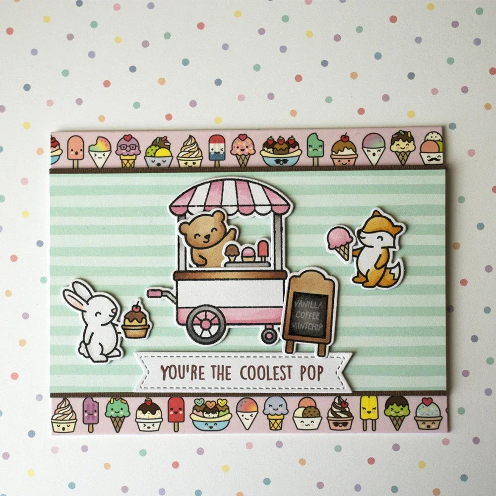 Treat Cart All the Smiles Critters in the Desert Clear Stamps and Dies for DIY Scrapbooking Album Decoration Card Making Crafts