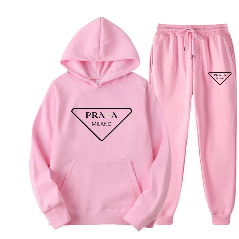 Spring and winter men and women can pullover hoodie + jogging pants two-piece hip hop sportswear suit fashion trend