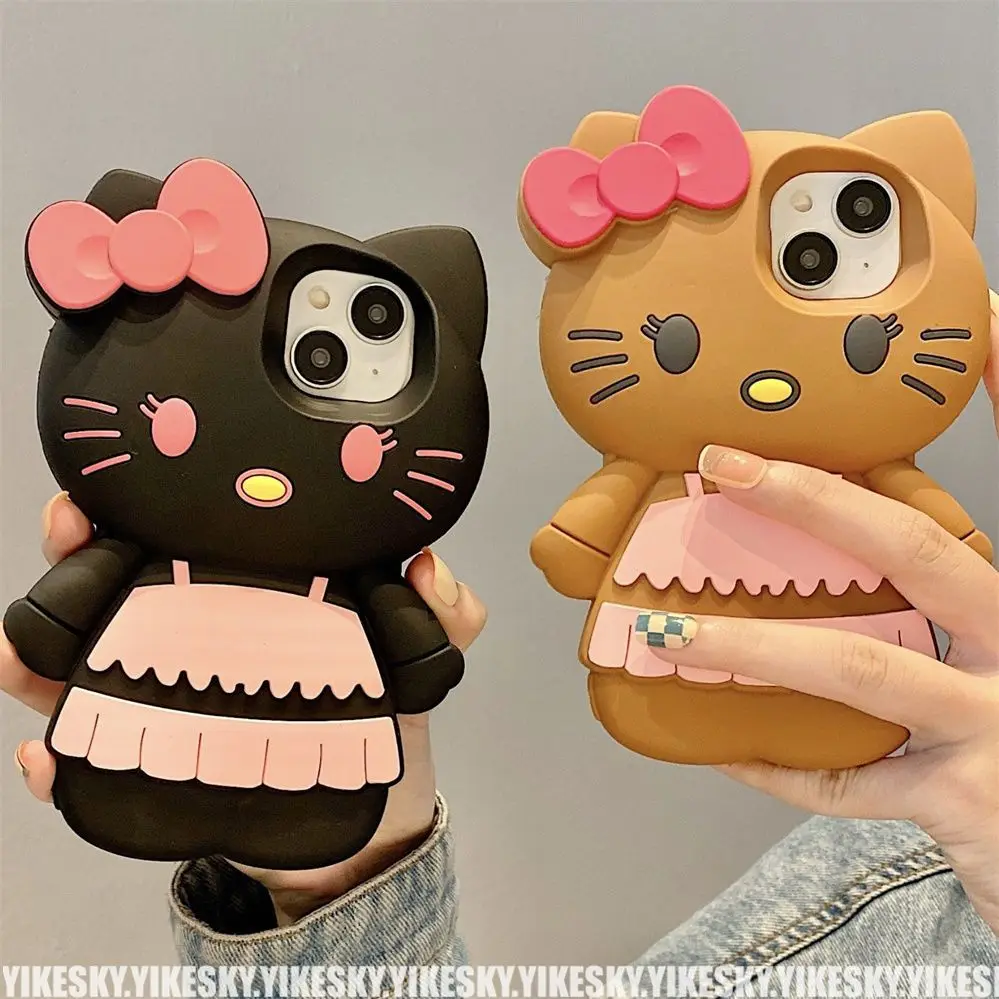 

Anime Kawaii Sanrio Hello Kitty Cute Iphone Case Anti-Fall and Anti-Collision Silicone Soft Case Suitable for Iphone11-14Promax