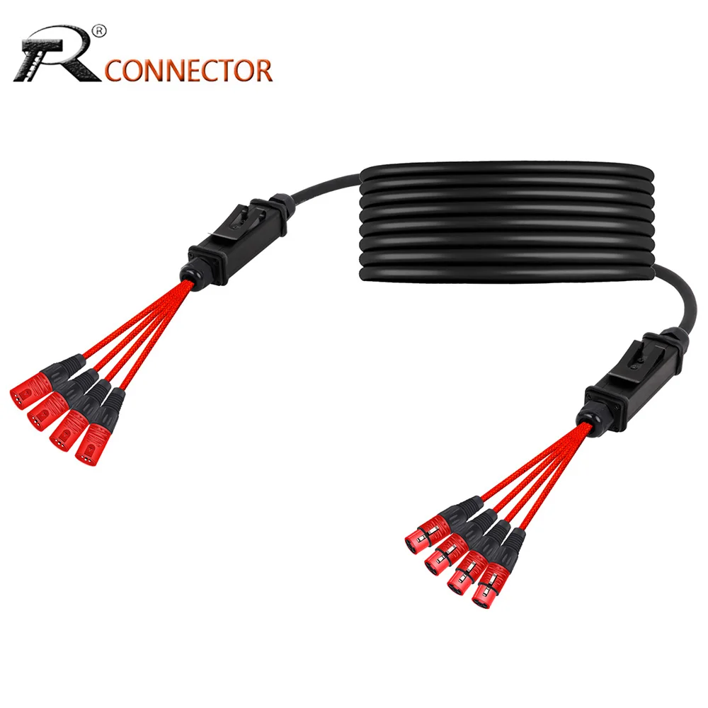 

Professional Multi-Media Plastic Shell 3Pin 4 Channel XLR Male to Female Transmission Signal Cable Extension Audio Cord