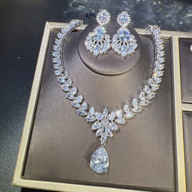 Tishyaa Diamante Silver Jewellery Set