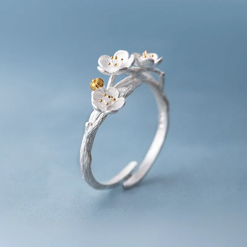 925 Sterling Silber Schmuck Neue Beliebte Mode Gänseblümchen Blume Einstellbare Weibliche Öffnung Ringe R122 – Detail 2