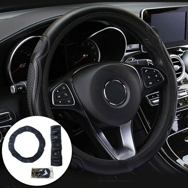 Coprivolante Universale 38cm in Pelle Traspirante Antiscivolo Accessorio Auto per Veicoli - Image 4