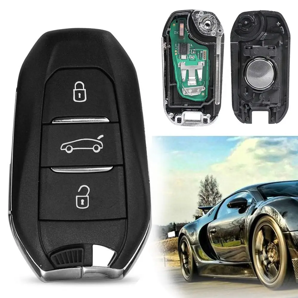 

3 Buttons Remote Car Key HU83 VA2 Blade 433MHz Key Shell 4A ID46 Chip Car Remote Key for Peugeot 308 508/Citroen C4 DS4 DS5