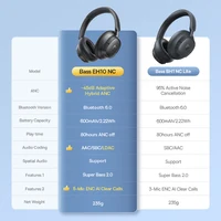 Baseus Bass EH10 NC Wireless Headphones Bluetooth 6.0 Noise Canceling 45dB Over Ear HeadsetSpatial Audio Earphone 80H Time - Image 6