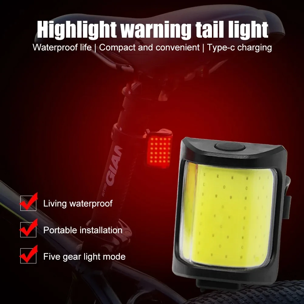 Luci per bici per guida notturna Fanale posteriore per bicicletta USB ricaricabile 200 lumen Spia posteriore Lampada da ciclismo facile da installare - immagine 6