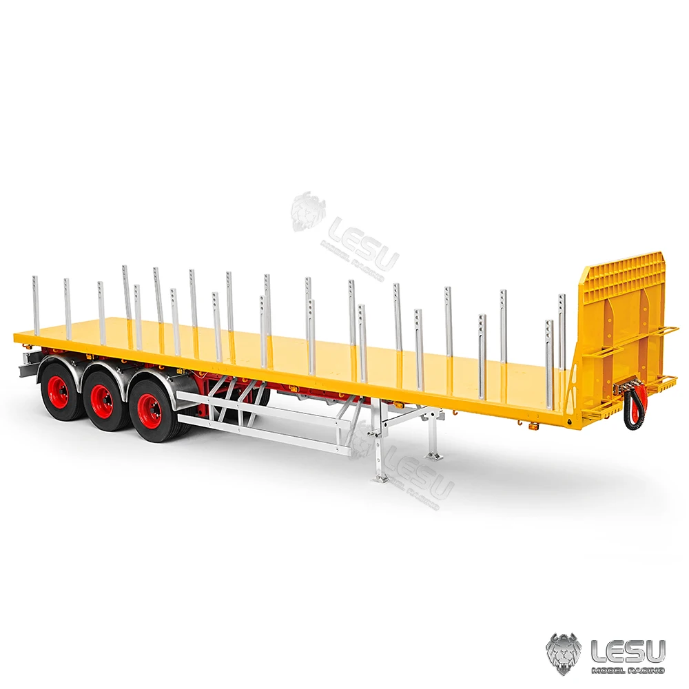 LESU 40ft 20ft Semi Metal Trailer 3 Axles for 1/14 Scale RC Tractor Truck Remote Control Electric Car DIY Model with Lights Toy 2
