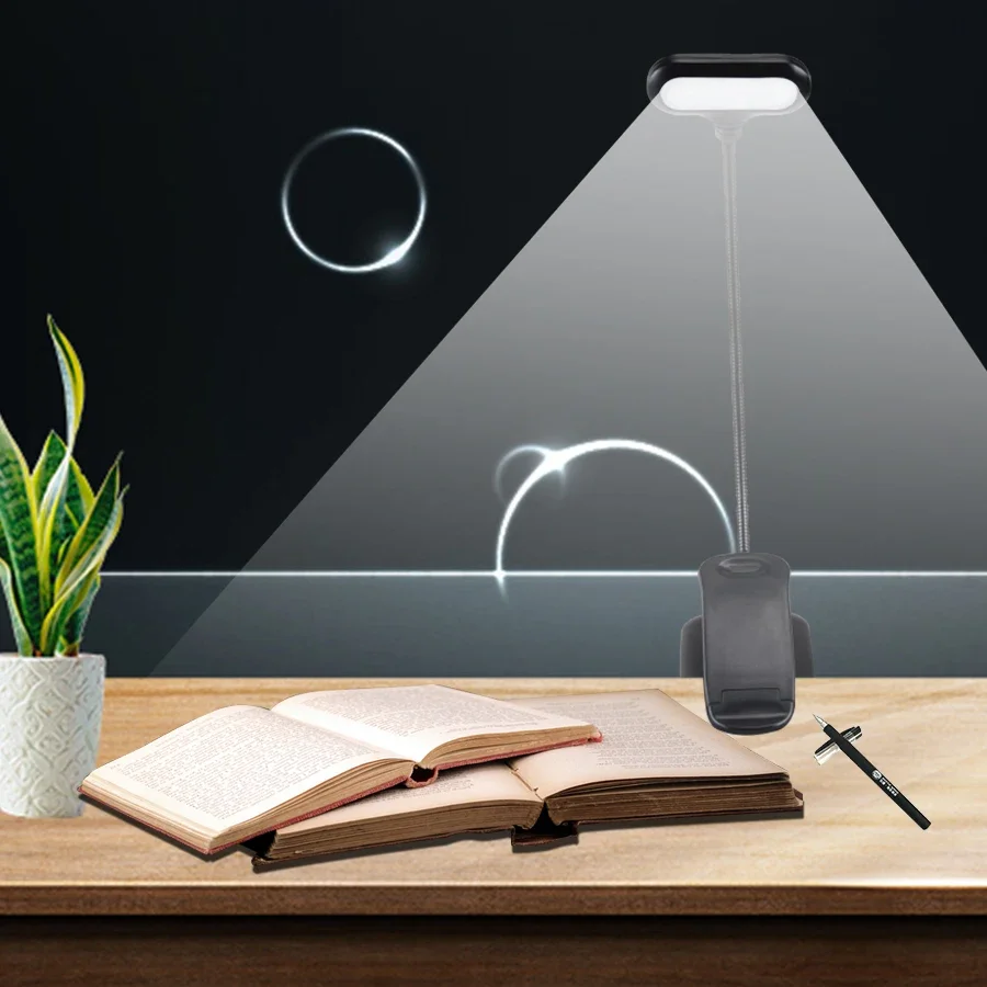Led Light Desk Lamp Book Light Mini Led Light Led Desk Lamp Adjustable LED Book Lamp Portable Mini Eye Protection Reading Light Clip-On Table Lamp Battery Powered Study Reading Table