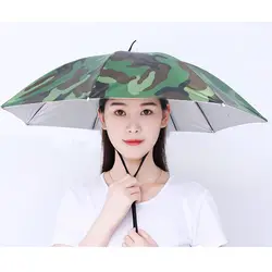 Windproof Portable Umbrella Hat for Outdoor Sunshade and Rain Protection (Camouflage)