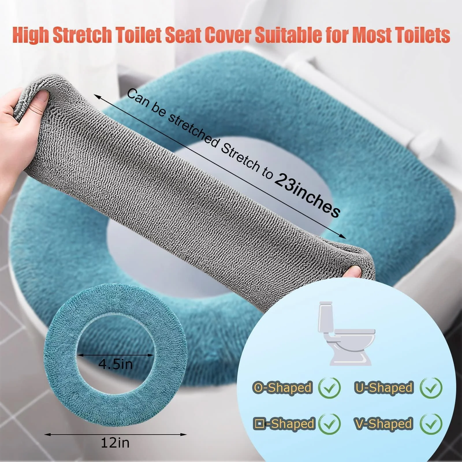 Bathroom Toilet Seat Cover Pads Soft Warmer Toilet Seat Cushion Cover Stretchable Washable Cloth toilet seat cover,toilet seat cushion
