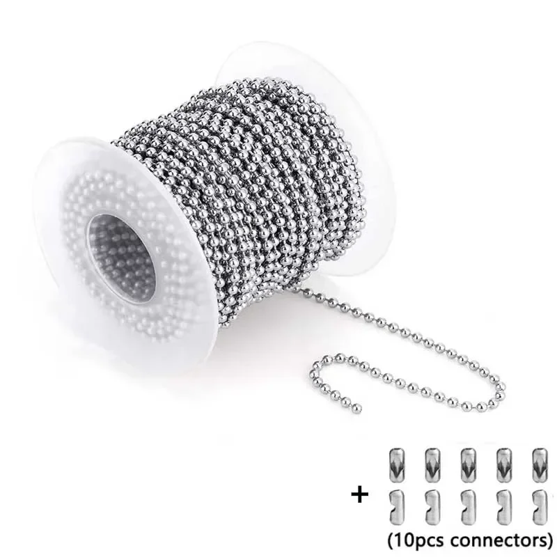 5m Gold, Black, Bronze, and Silvery Metal Ball Bead Chains for Jewelry Crafting and Design