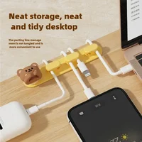 Desktop Cute Cable Organizers Holder Clip Desk Tidy Organiser SelfAdhesive Wall Mounted Cable Management Office Wire Cord Holder 2
