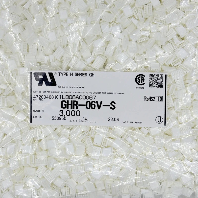 ขั้วต่อสายไฟแบบเดี่ยว GHR-06V-S JST ระยะห่าง 1.25 มม. 6 ขา สีขาว 1