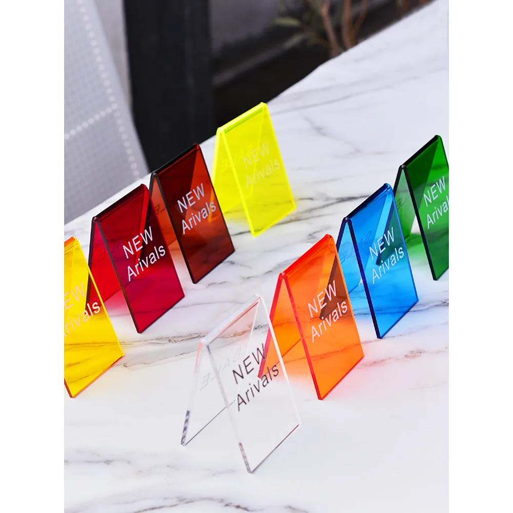 상업용 데스크탑 QR 코드 스탠드 아크릴 투명 디스플레이 플라크 로고 맞춤 가능 메뉴 결제 및 소셜 미디어 코드용