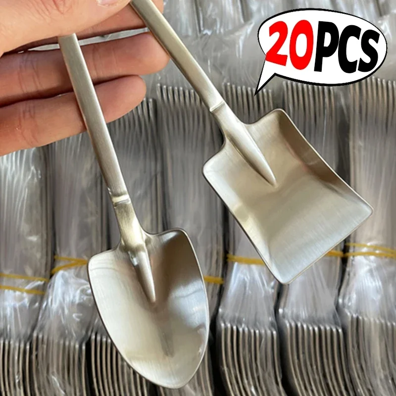 Shovel Spoons Coffee Fruit Watermelon Ice Cream Dessert Scoops Teaspoon Kitchen Tableware Stainless Steel