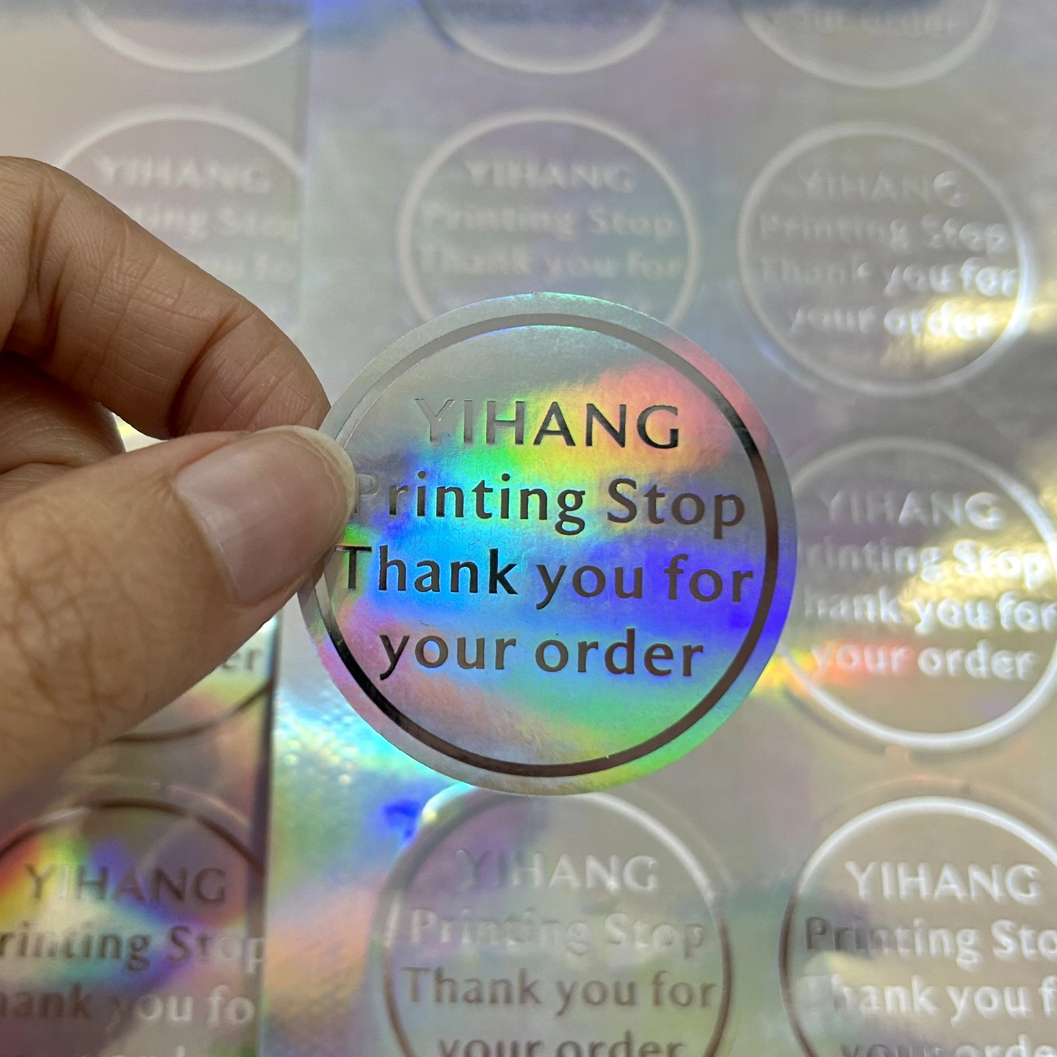 Laser hot printing custom logo all kinds of text waterproof can cut all kinds of graphics holographic stickers do no