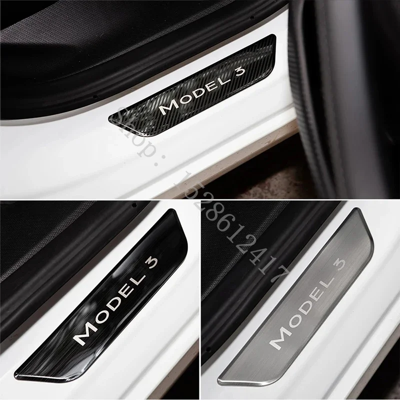 For Tesla Model3 Model Y Original Factory Door Sill Decoration Wrap Cover  Model3 2023Original Accessories Pedal Protection Strip