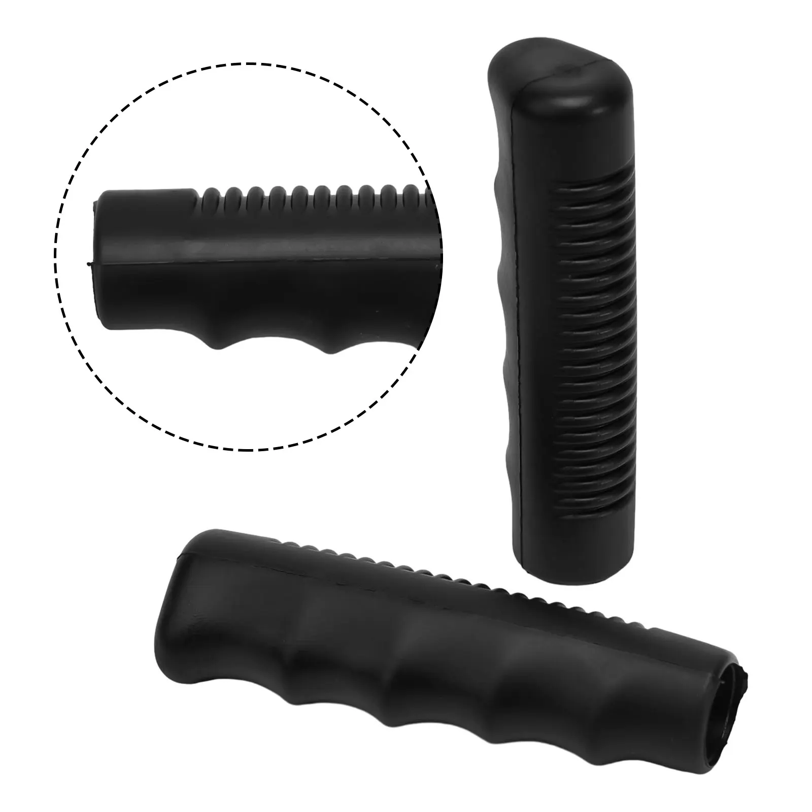 2Pcs Wheelbarrow Rubber Handles, Round Tubes Black Replacement Universal Handles PVC Anti-slip Handle Cover Industrial Tool Part