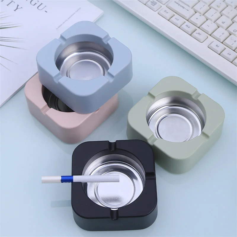 Cigarettes Ashtray 1PC Fashion Nordic Style Tinplate Plastic Simple Ktv Hotel Smoking