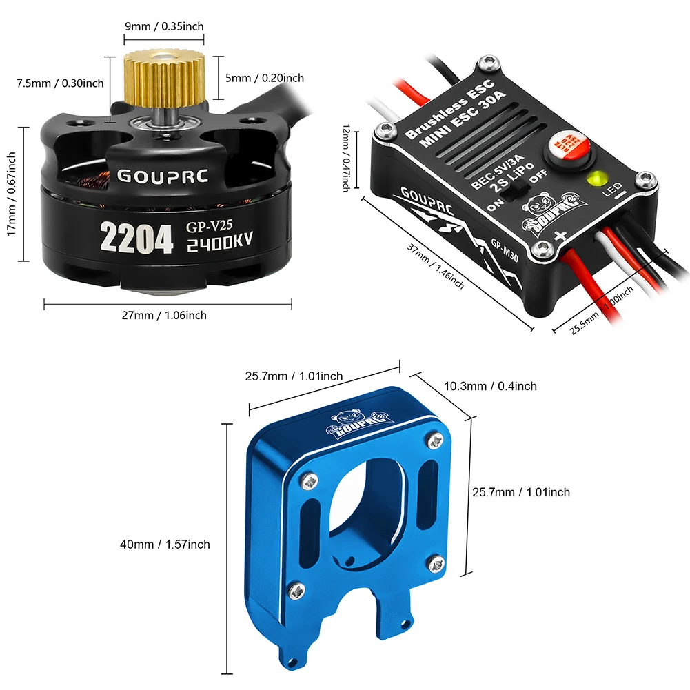 Kit Moteur ESC Pédales RC 1/10 - 46.79€ - Expédié Chine