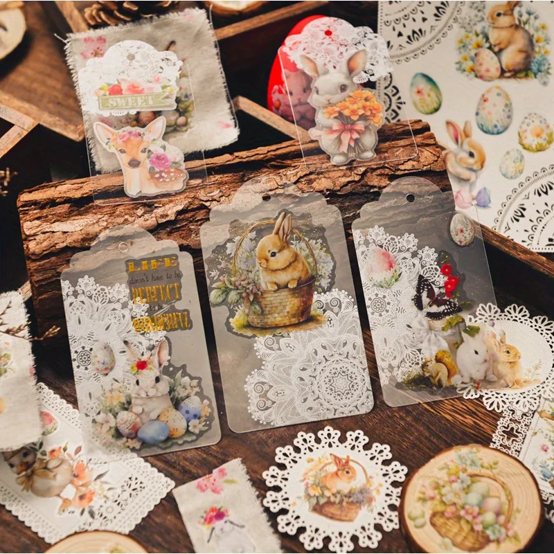 3 Sheet Cute Easter RUB ON Transfer Stickers Kawaii Happy Easter Floral Egg Bunny Duck Stickers DIY Album Scrapbooking Sticker